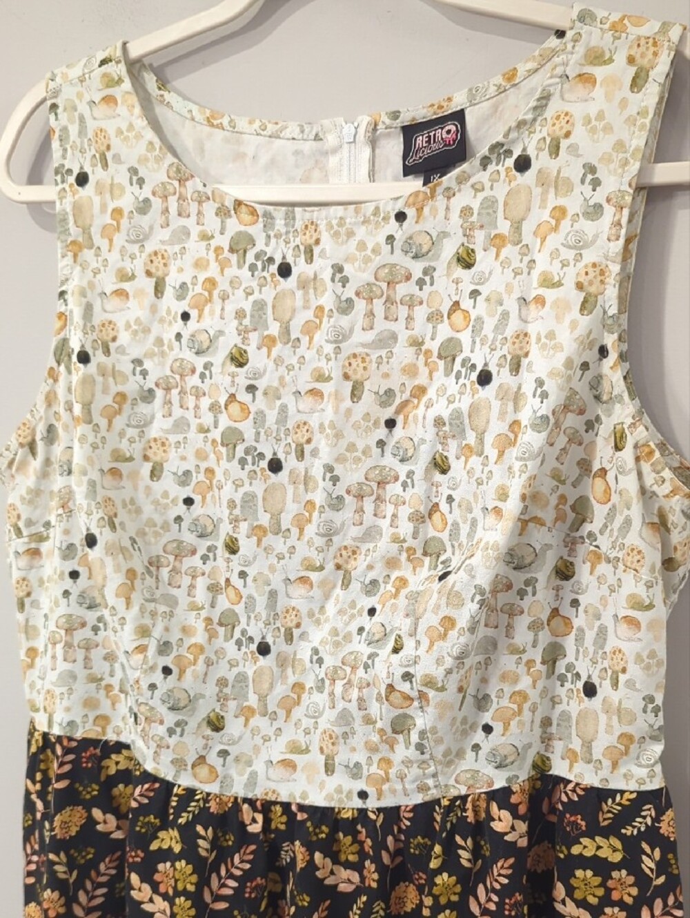 Retrolicious Snailing Along Twofer Dress size 1X Mushroom Nature Prints - Picture 4 of 14